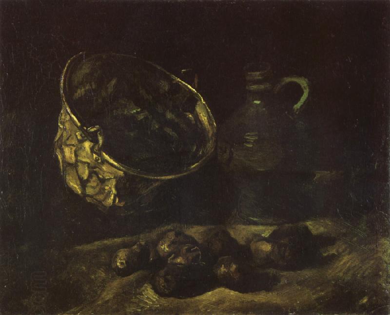 Vincent Van Gogh Still life with Copper Kettle,Jar and Potatoes (nn040 China oil painting art